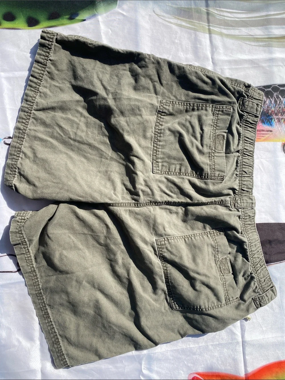 Wrangler Men's 42 Green Canvas Cargo Utility Shorts 100% Cotton
